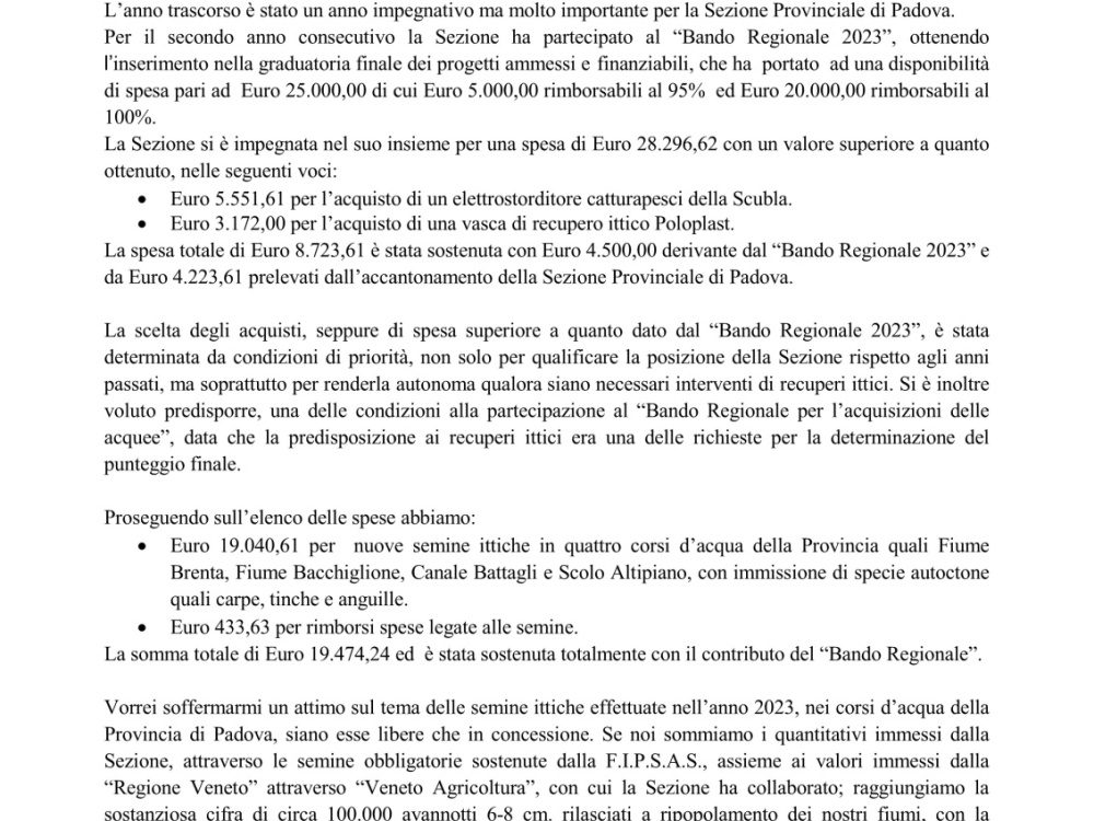 Relazione del Presidente pag. 2